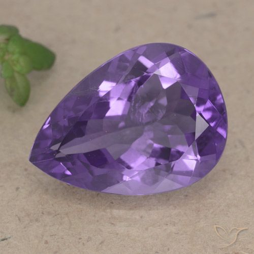 6.50ct 天然 中紫 紫水晶, 梨形, VS