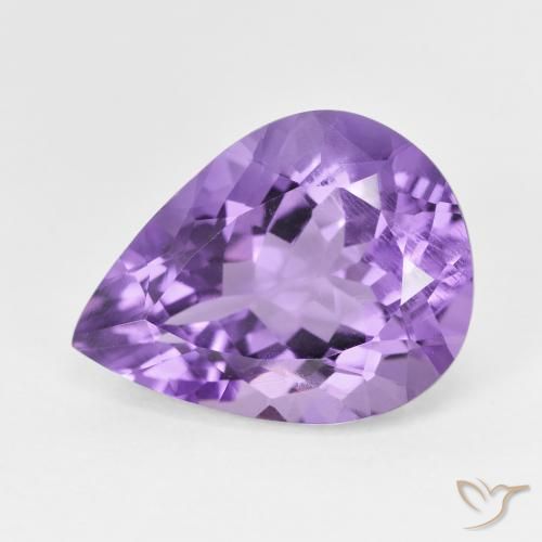 7.23ct 天然 中紫 紫水晶, 梨形, VS