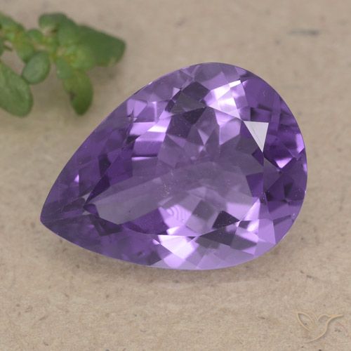 6.17克拉天然紫水晶，梨形，VS
