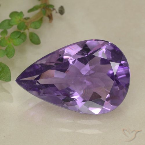 4.03ct 天然 中紫 紫水晶, 梨形, VS
