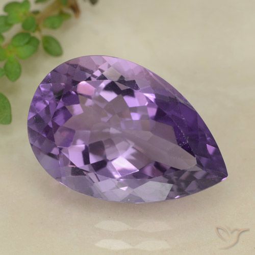 5.04ct 天然 中紫 紫水晶, 梨形, VS