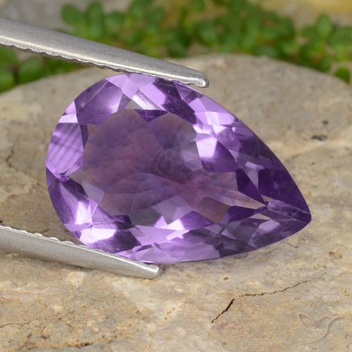 4.52ct 天然 中紫 紫水晶, 梨形, VVS-VS