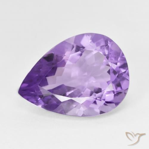 7.28克拉天然紫水晶，梨形，VS