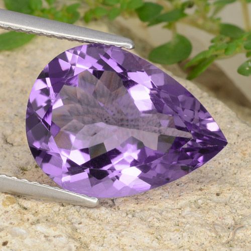 6.63ct 天然 中紫 紫水晶, 梨形, VVS-VS