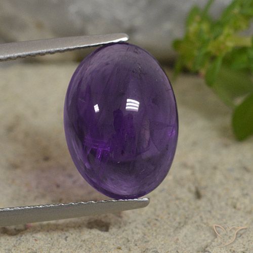 5.71ct 天然 中浅紫色 紫水晶, 椭圆形, 透明