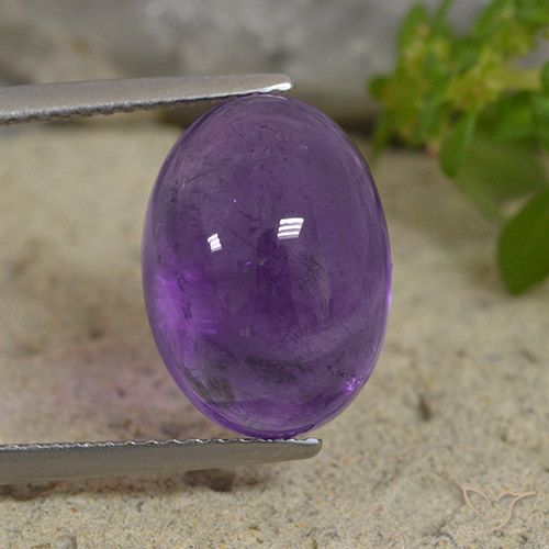 7.66ct 天然 中紫 紫水晶, 椭圆形, 透明