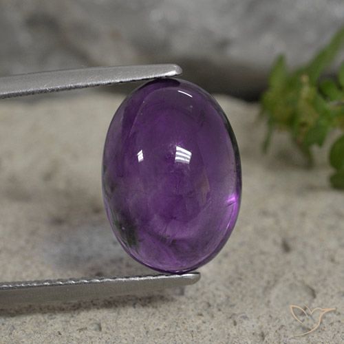 6.07ct 天然 中紫 紫水晶, 椭圆形, 透明