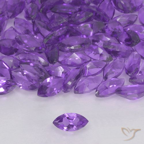 0.15ct 天然 中紫 紫水晶, 榄尖形, VVS-VS