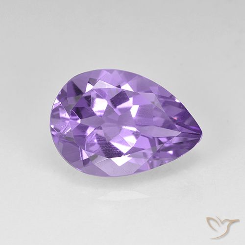 4.58ct 天然 中紫 紫水晶, 梨形, VVS-VS