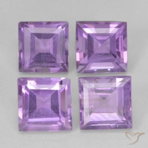4.65ctw 天然 中紫 紫水晶, 正方形, VS