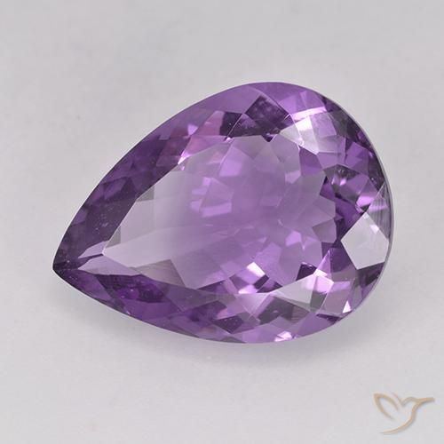 6.43克拉天然紫水晶，梨形，VVS