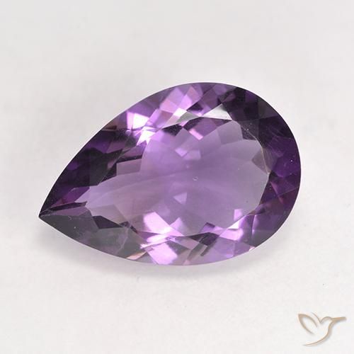 4.56ct 天然 中紫 紫水晶, 梨形, VS