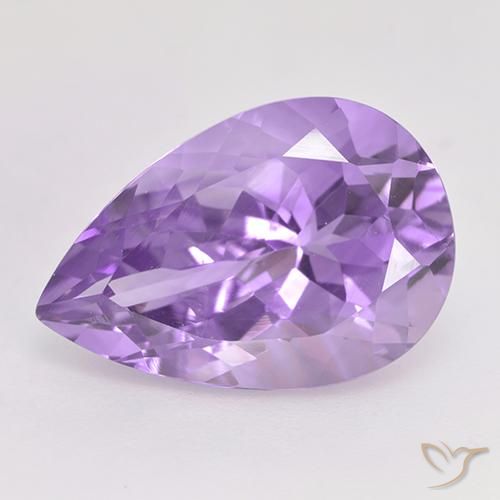 5.68ct 天然 中紫 紫水晶, 梨形, VVS-VS