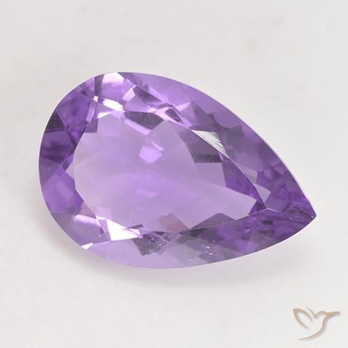 4.93ct 天然 中紫 紫水晶, 梨形, VS