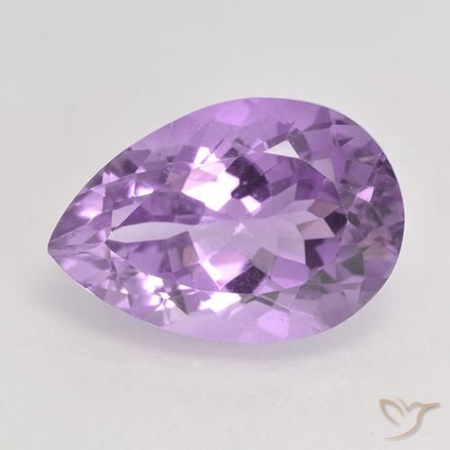 6.41ct 天然 中紫 紫水晶, 梨形, VS