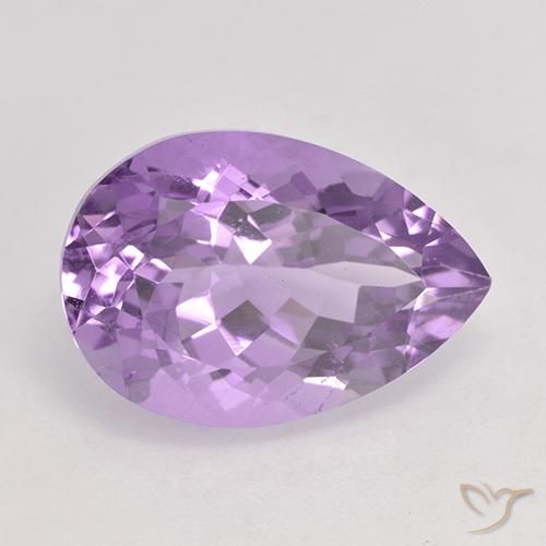 6.41克拉天然紫水晶，梨形，VS