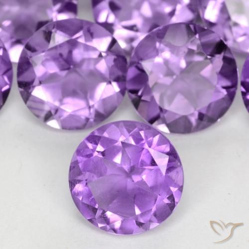 1.11ct 天然 中紫 紫水晶, 圆形的, VS