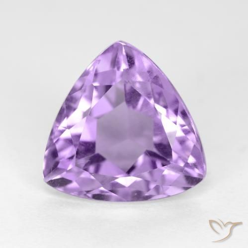 3.08ct 天然 粉紫罗兰色 紫水晶, 胖三角形, VS