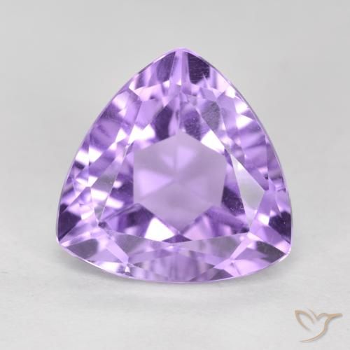 3.18ct 天然 粉紫罗兰色 紫水晶, 胖三角形, VS
