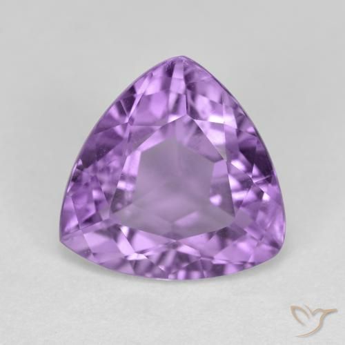 2.89ct 天然 粉紫罗兰色 紫水晶, 胖三角形, VS