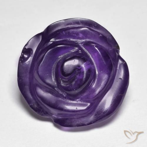 15.17ct 天然 中紫 紫水晶, 花形切割, 半透明