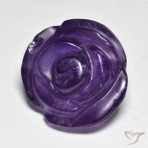 15.17克拉天然紫水晶，花形切割，半透明