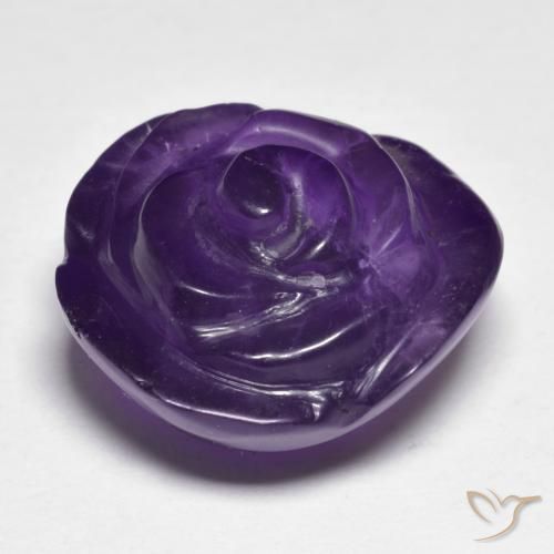 15.17克拉天然紫水晶，花形切割，半透明