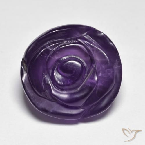 16.34ct 天然 深紫罗兰色 紫水晶, 花形切割, 半透明