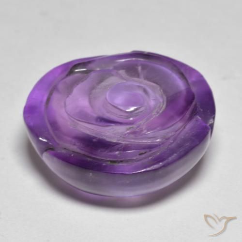 19.64克拉天然紫水晶，花形切割，半透明