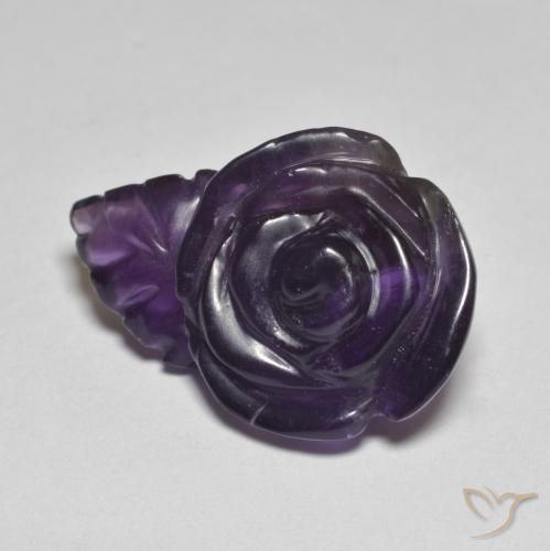 12.82克拉天然紫水晶，花形切割，半透明