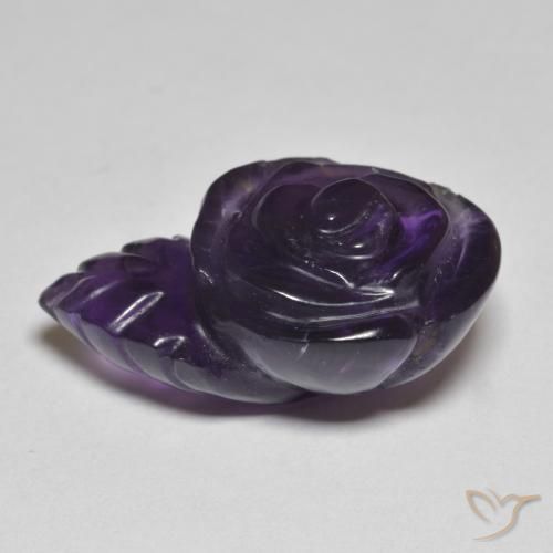 12.82克拉天然紫水晶，花形切割，半透明