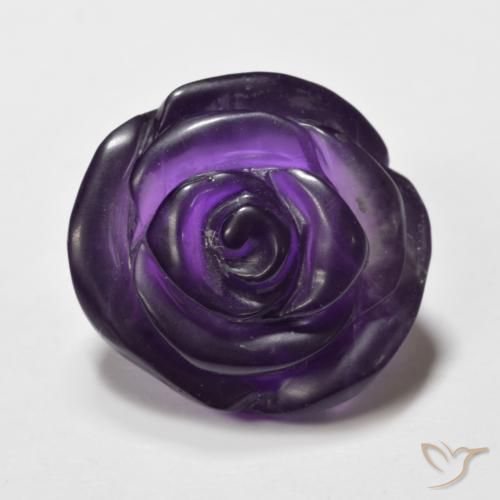 15.37克拉天然紫水晶，花形切割，半透明