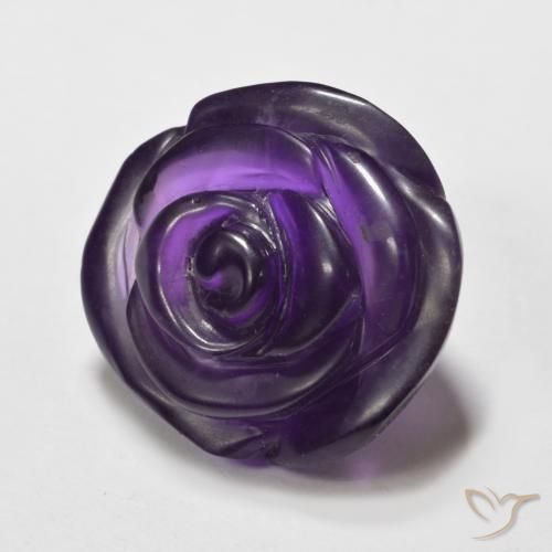 15.37克拉天然紫水晶，花形切割，半透明