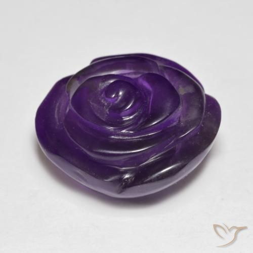 15.37克拉天然紫水晶，花形切割，半透明