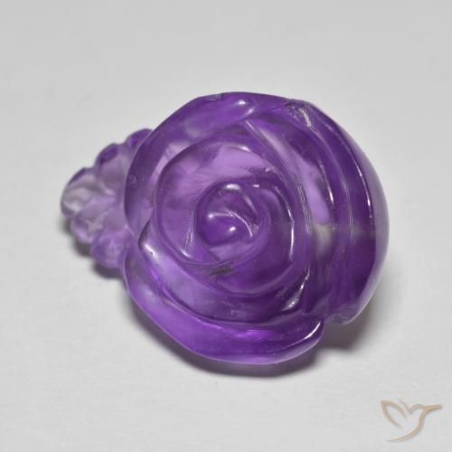 15.32克拉天然紫水晶，花形切割，半透明