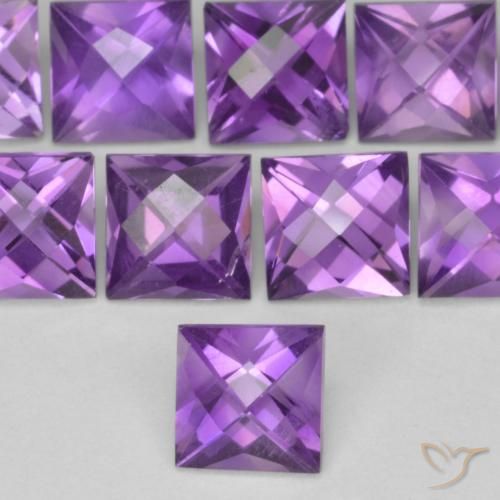 0.70ct 天然 中紫 紫水晶, 正方形, VVS-VS