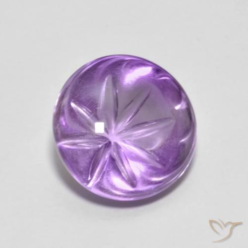 3.96克拉天然紫水晶，圆形的，透明