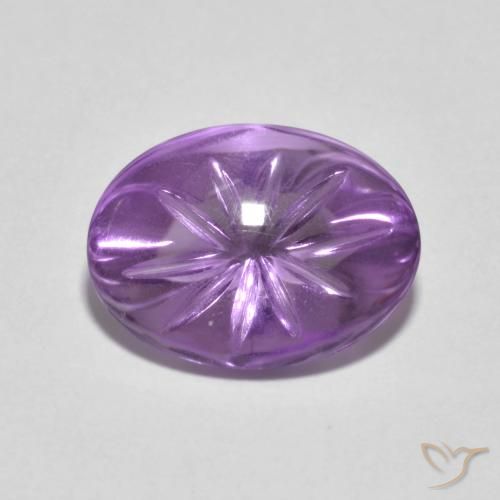 4.25ct 天然 中紫 紫水晶, 椭圆形, 透明