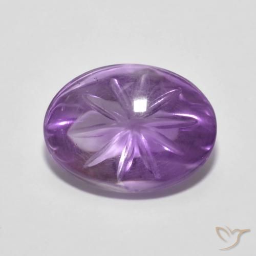 5.29ct 天然 中紫 紫水晶, 椭圆形, 透明