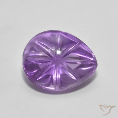 4.09克拉天然紫水晶，梨形，透明