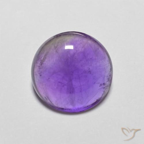3.98ct 天然 中紫 紫水晶, 圆形的, 透明
