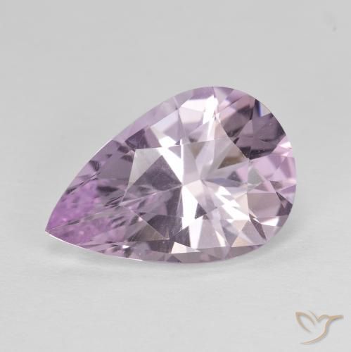 4.15ct 天然 非常淡的粉紫色 紫水晶, 梨形, VVS