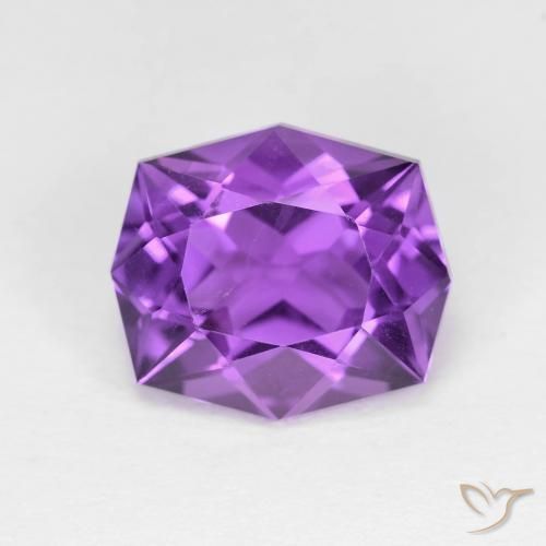 4.36ct 天然 中紫 紫水晶, 花式切割, VVS-VS