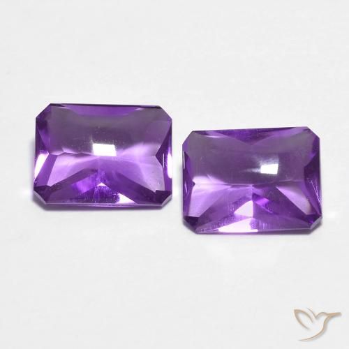 2.54ctw 天然 Medium Dark-Violet 紫水晶, 祖母绿式切割, 透明
