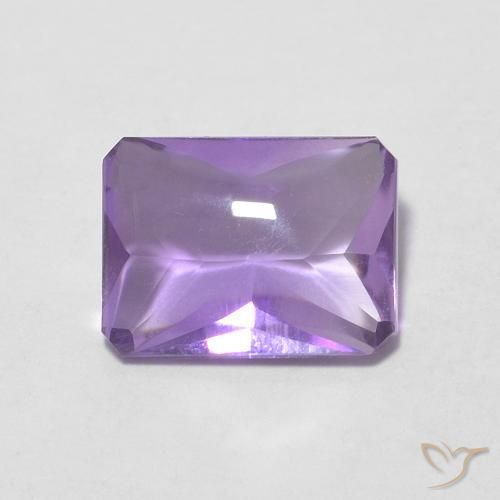 1.29ct 天然 粉紫罗兰色 紫水晶, 祖母绿式切割, 透明