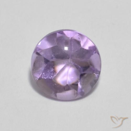 0.84ct 天然 浅紫罗兰色 紫水晶, 圆形的, 透明