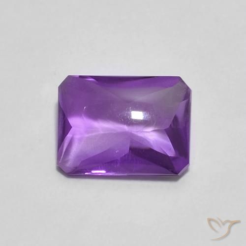 1.38ct 天然 深紫罗兰色 紫水晶, 祖母绿式切割, 透明