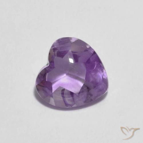 0.88克拉天然紫水晶，心形，透明