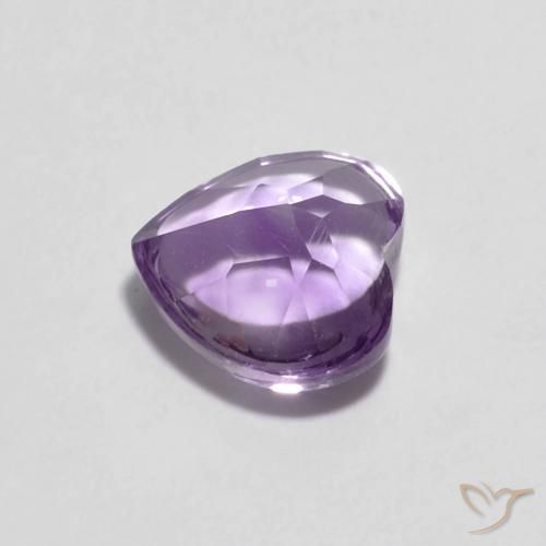 0.88克拉天然紫水晶，心形，透明
