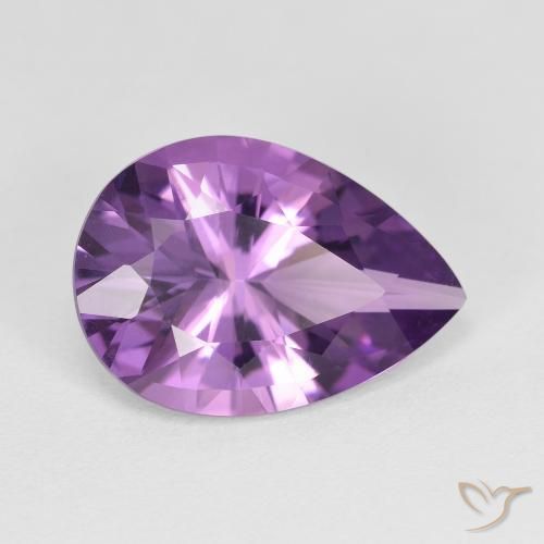 4.47ct 天然 轻中紫 紫水晶, 梨形, VVS
